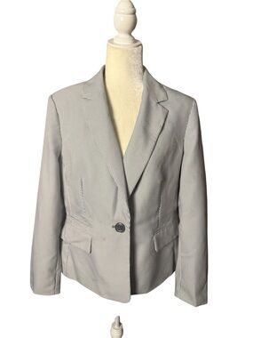Le-Suit Tailored Pinstripe Blazer - Light Gray White one bottom Seersucker